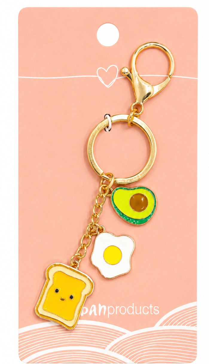 Urban products: Eggs & Toast Keyring Brown