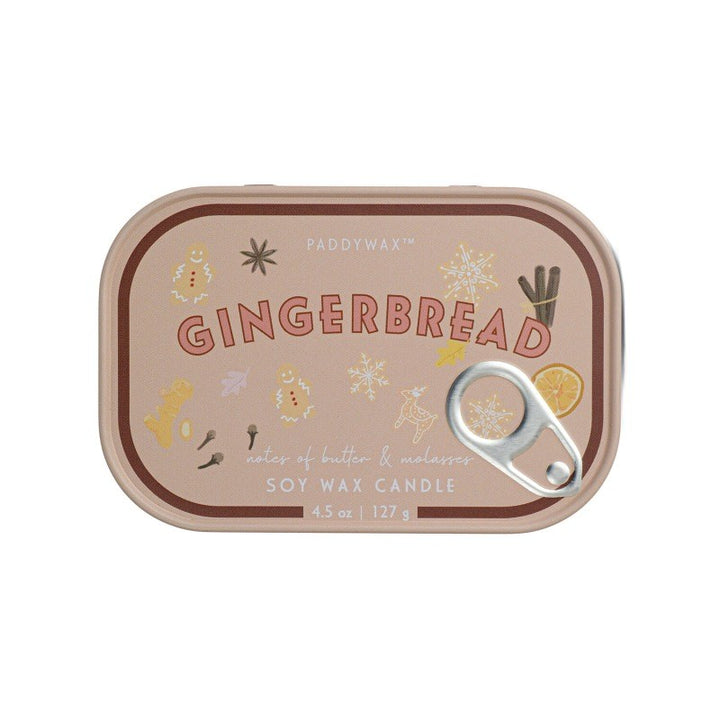 Paddywax: Bistro Gingerbread Printed Tin Candle