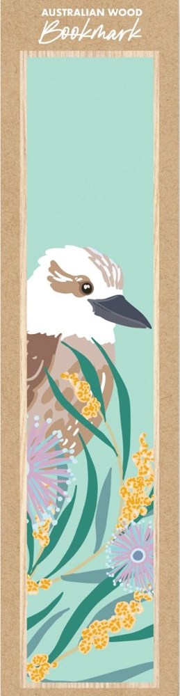 Kookaburra on Mint Wooden Bookmark