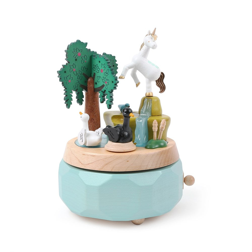 Wooderful Life Music Box - Unicorn And Swans