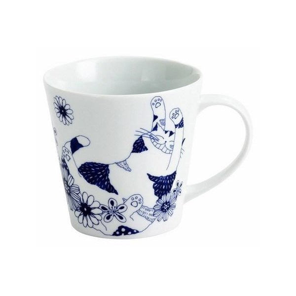Ceramic-ai: Cat Flowers Mug Lying