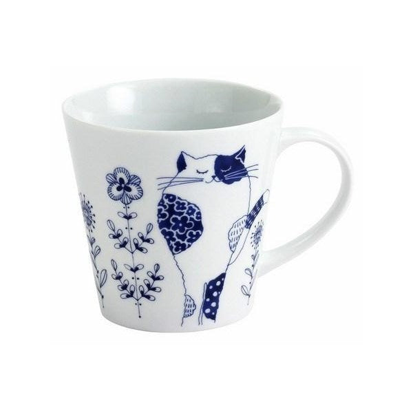 Ceramic-ai: Cat Flowers Mug Standing