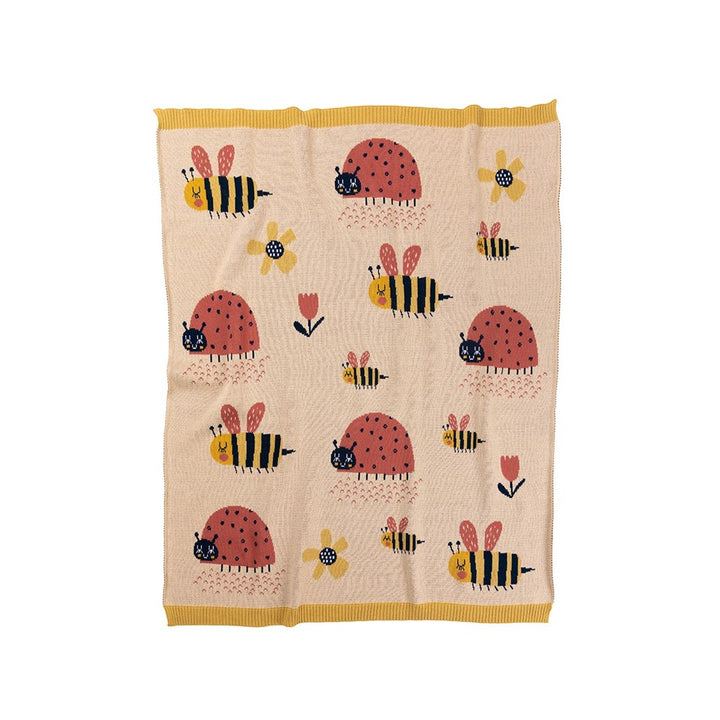 Indus Design: Baby Blanket Ladybug & Bee Watermelon Corn