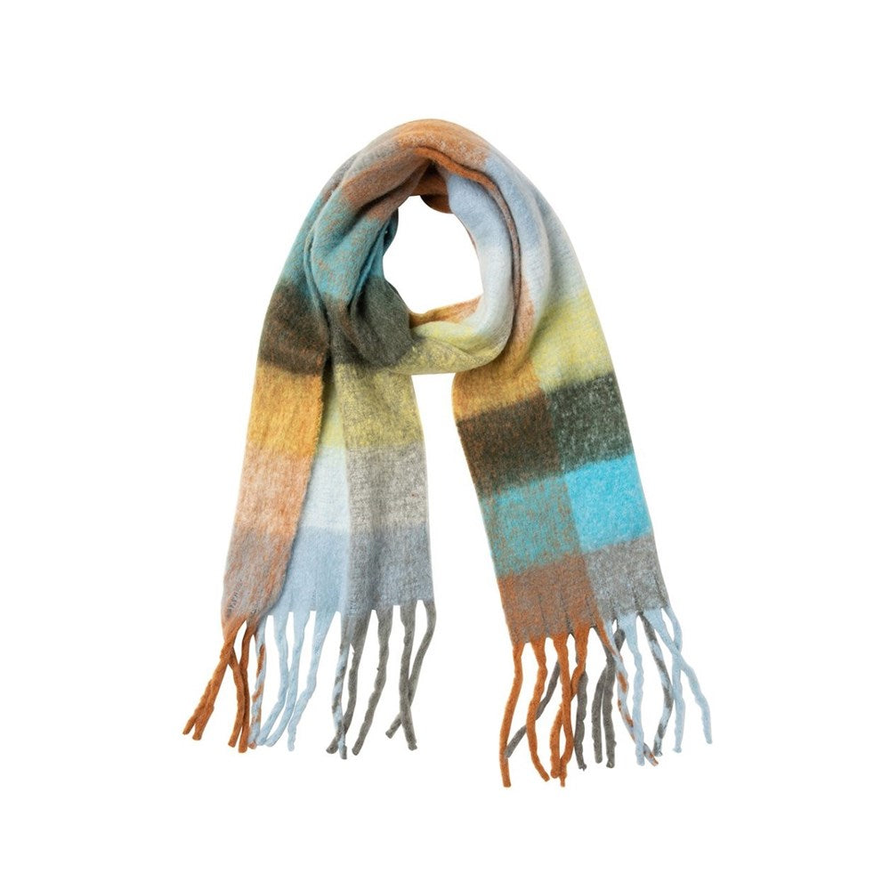 Indus Design: Scarf Alps Blue Tan Check
