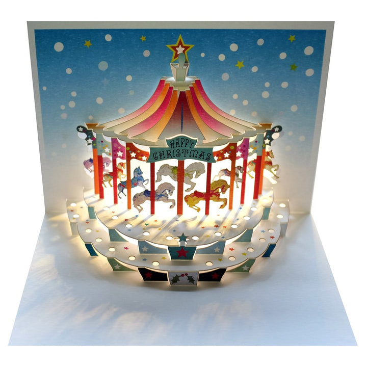 Forever: Pop Out Greeting Card Happy Christmas Carousel