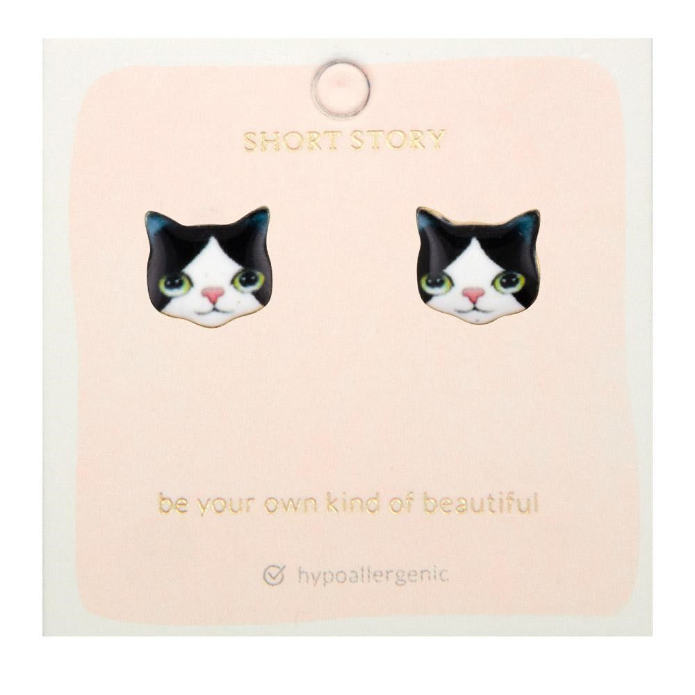 Short Story: Earring Kitten Black and White