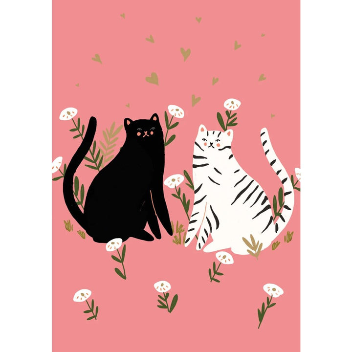Roger la Borde: Greeting Card Two Cats Hearts