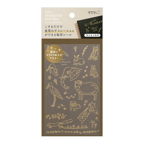 Midori: Foil Transfer Sticker Land Animals