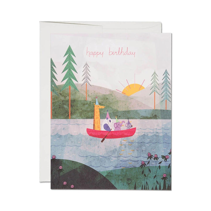 Red Cap: Greeting Card Four Canoe