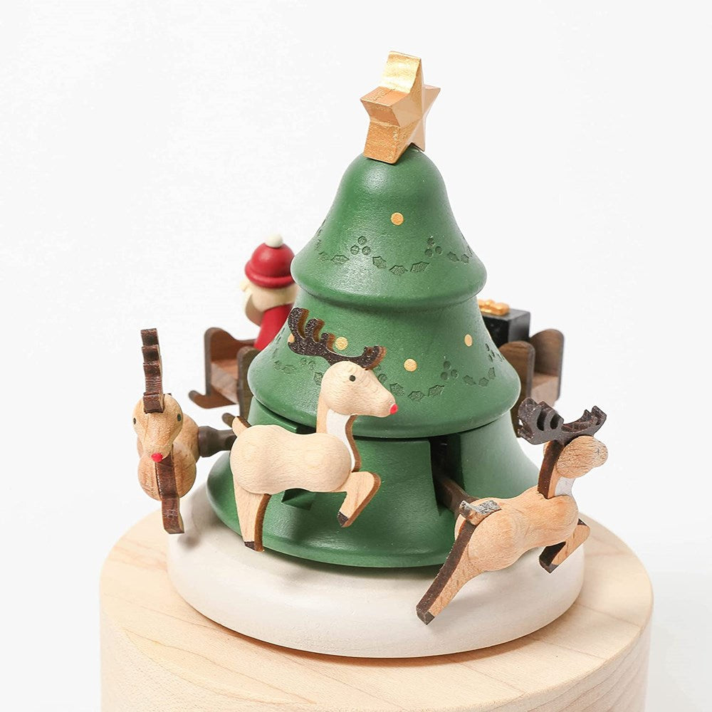 Wooderful Life: Music Box Christmas Santa & Reindeer Tree