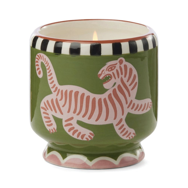 Paddywax: Adopo 8oz Ceramic Candle Tiger Black Cedar & Fig