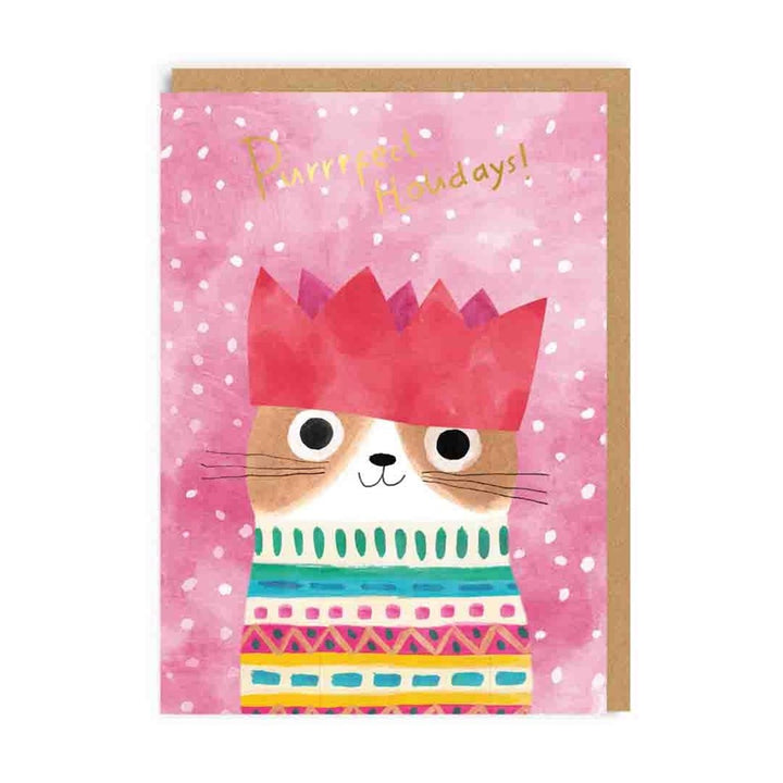 Ohh Deer: Foil Greeting Card Christmas Crown Cat
