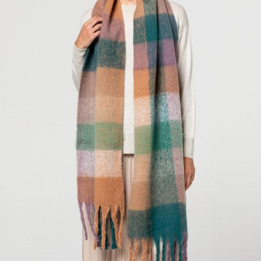 Indus Design: Scarf Alps Lavender Forest Check