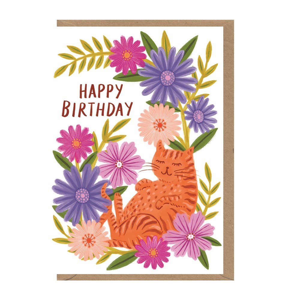 Earlybird Greeting Card Birthday Cat Bonbi Forest Monsterthreads