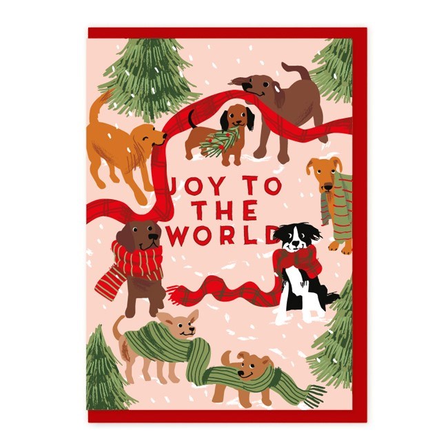 Noi Publishing: Greeting Card Joy To The World Dogs