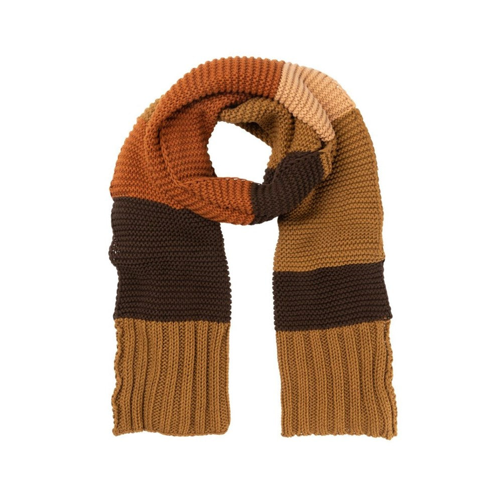Indus Design: Scarf Bold Stripe Knit Bronze Choc Rust