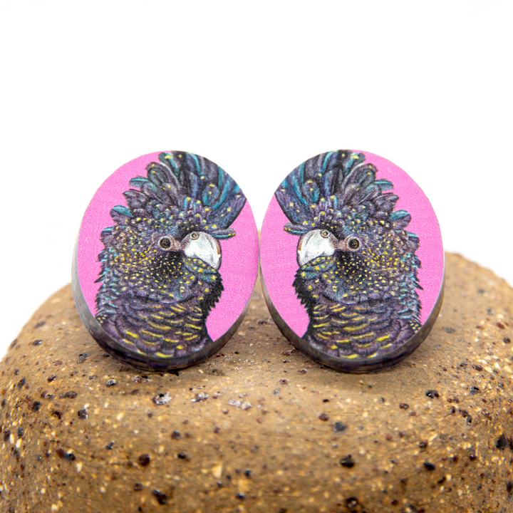 Katherine Appleby: Stud Earrings Black Cockatoo