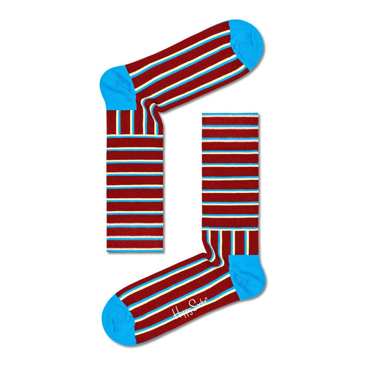 Happy Socks: Blocked Stripe Burgundy ML