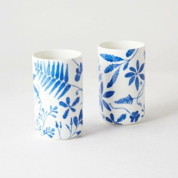 Angus & Celeste: Ceramic Tumblers Two Set Blue Botanical