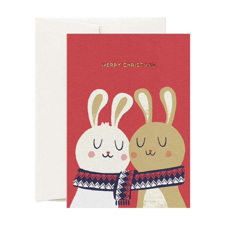 Card Nest: Wrapped Up Christmas Bunnies