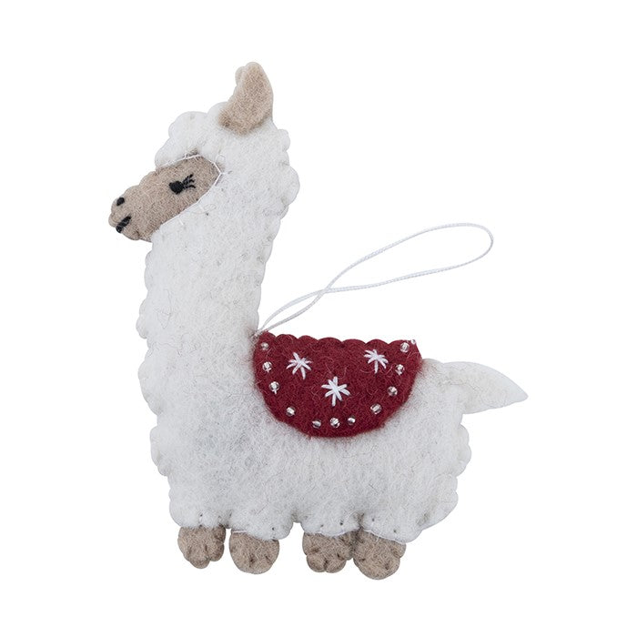 Pashom: Xmas Ornament Llama Blanket Red