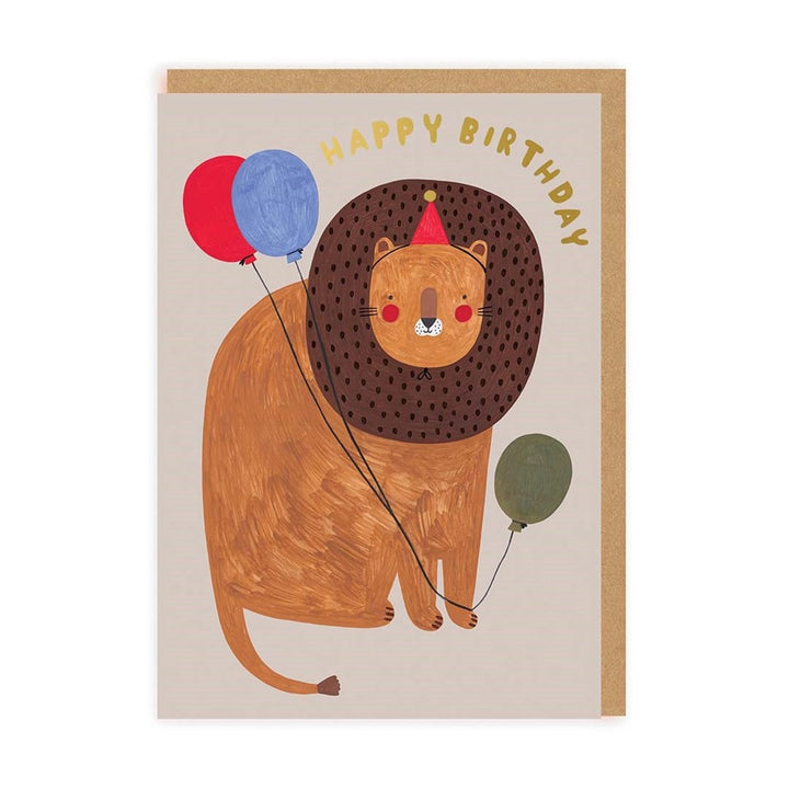 Ohh Deer: Foil Greeting Card Happy Birthday Lions