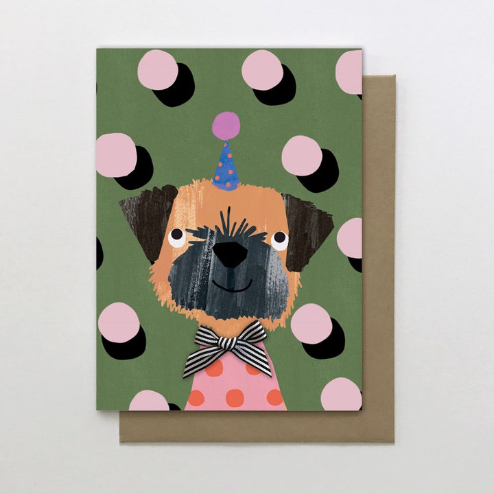 Stop the Clock: Greeting Card Dotty Happy Birthday Dog Blue Hat