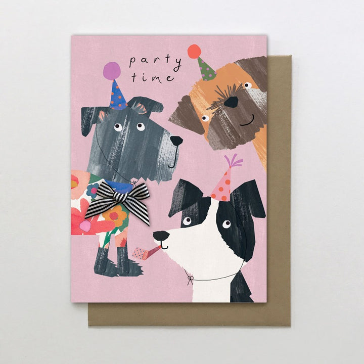 Stop the Clock: Greeting Card Dotty Party Time Dogs