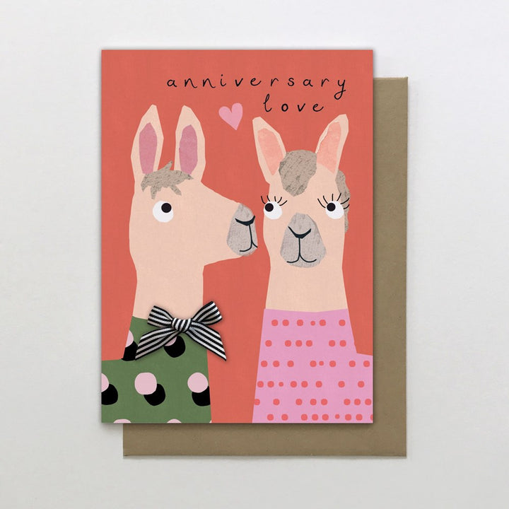 Stop the Clock: Greeting Card Dotty Llama Anniversary Love Card