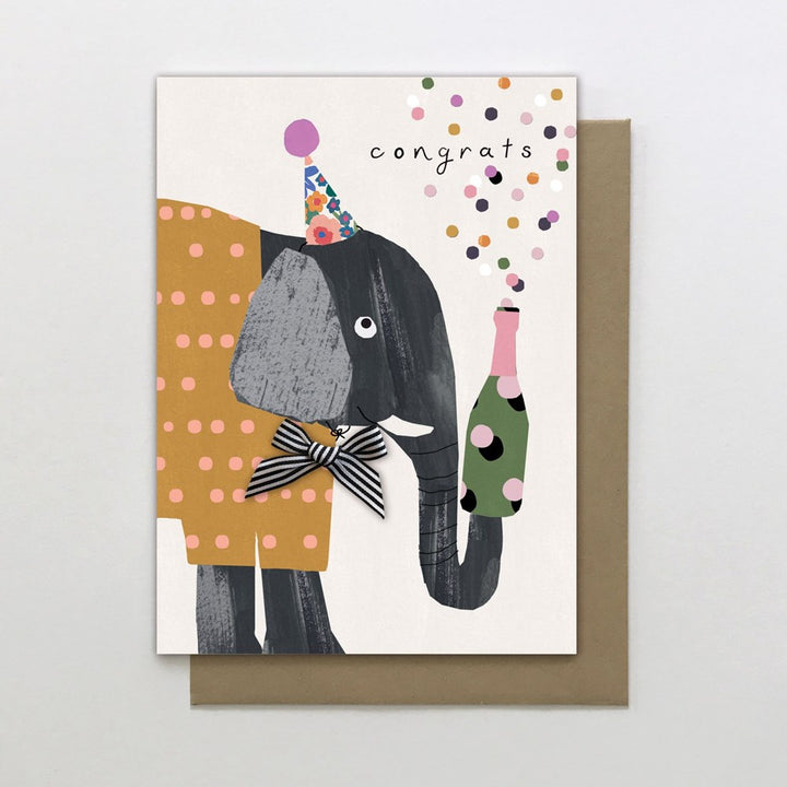 Stop the Clock: Greeting Card Dotty Elephant Congrats