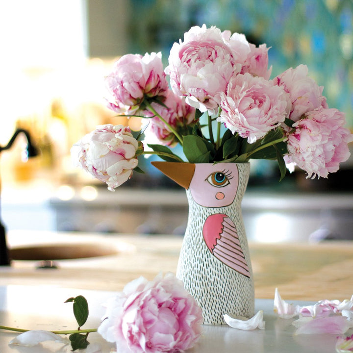 Michelle Allen: Watering Can/Vase Bird White