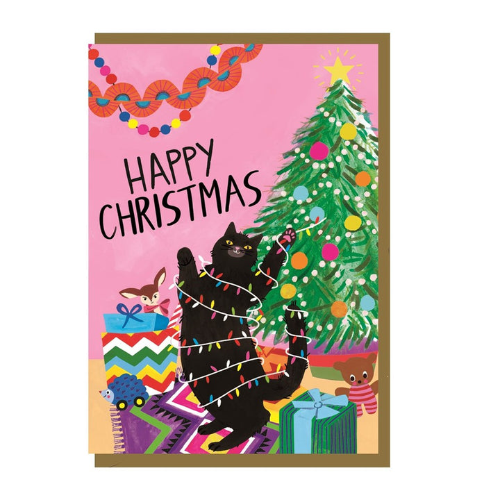 Earlybird: Greeting Card Happy Christmas Pink Cat
