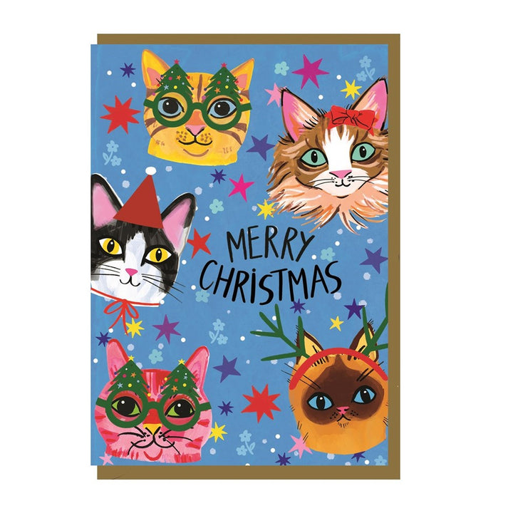 Earlybird: Greeting Card Merry Christmas Blue Cats