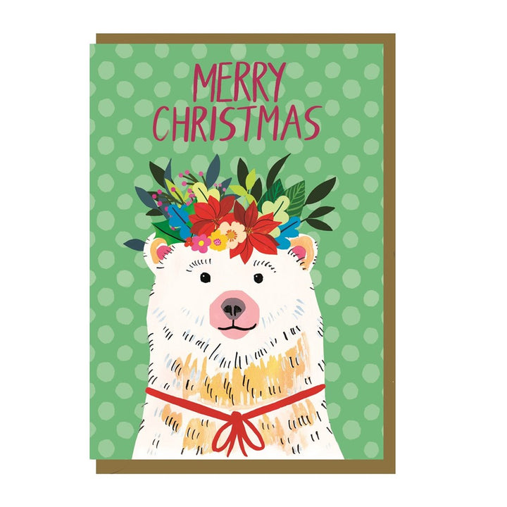 Earlybird: Greeting Card Merry Christmas Green Polar Bear
