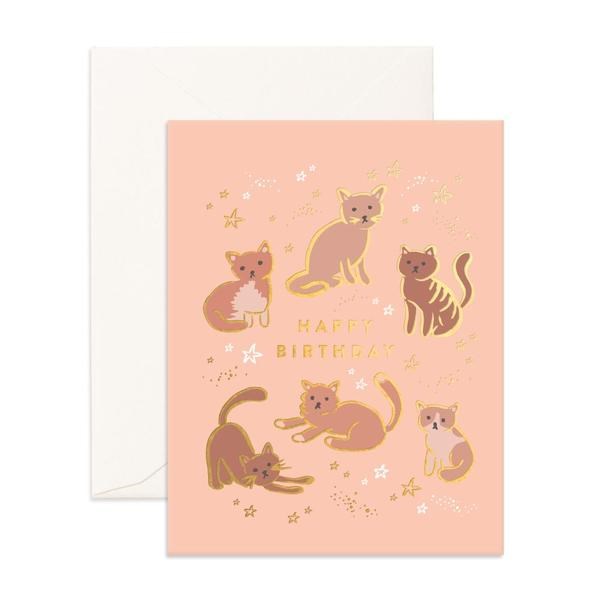 Fox & Fallow: Greeting Card Happy Birthday Cats