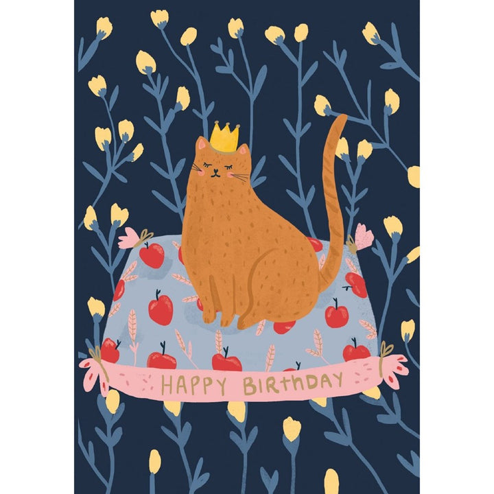 Roger la Borde: Greeting Card Happy Birthday Cat Crown