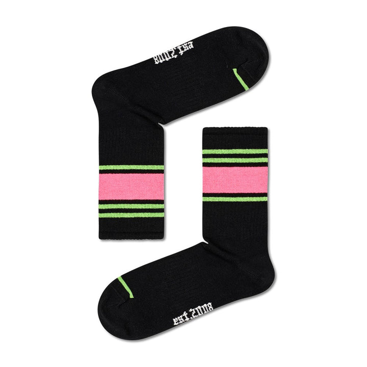 Happy Socks: Blocked Stripe 3/4 Sneaker Black