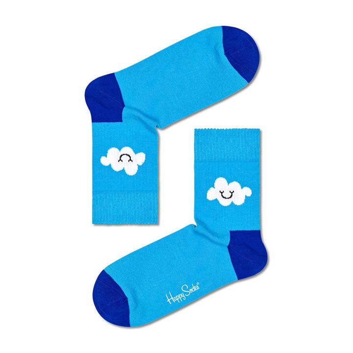 Happy Socks: Cloudy 1/2 Crew Blue