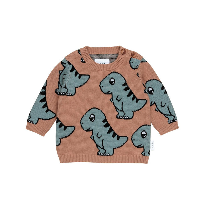 Huxbaby: Knit Jumper B-Ball Dino Jacquard