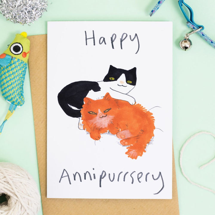 Jo Clark Design: Greeting Card Happy Annipurrsery