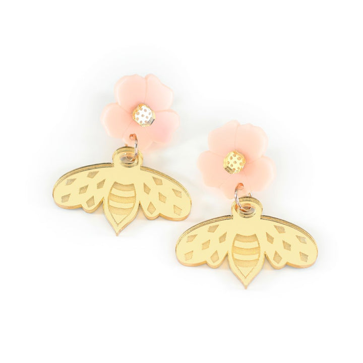 Huniy: Earrings Flower Bee Hoops