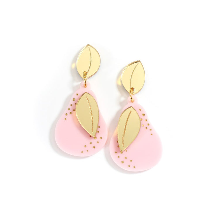 Huniy: Earrings Pear Dangles Pink