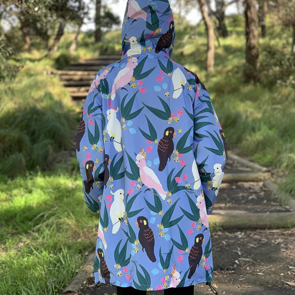 Raincoat: Cockatoos and Flora