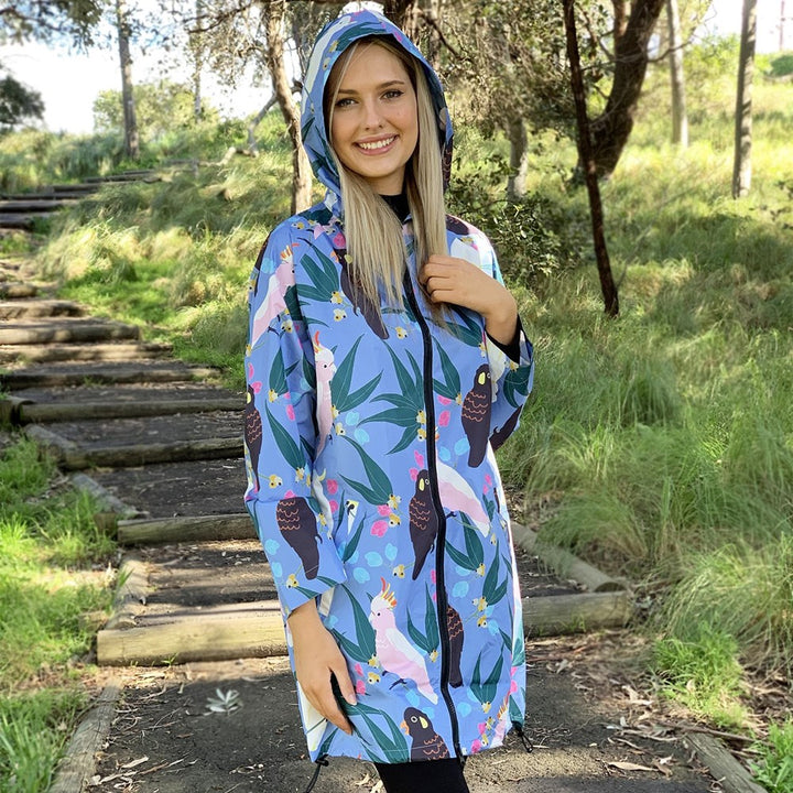 Raincoat: Cockatoos and Flora