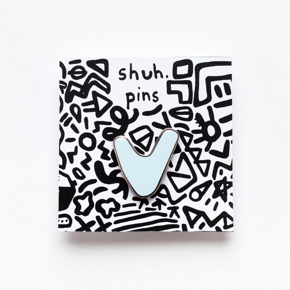Shuh: Enamel Pin V Blue