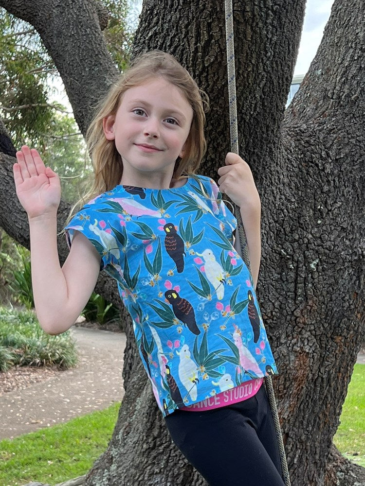 Cockatoos Flora Kids Top