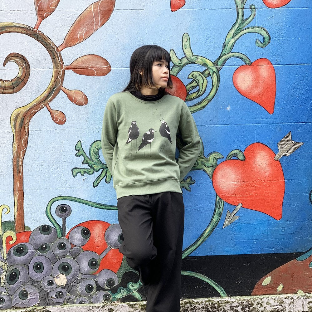 Singing Magpies Kashmir Green Womens Jumper