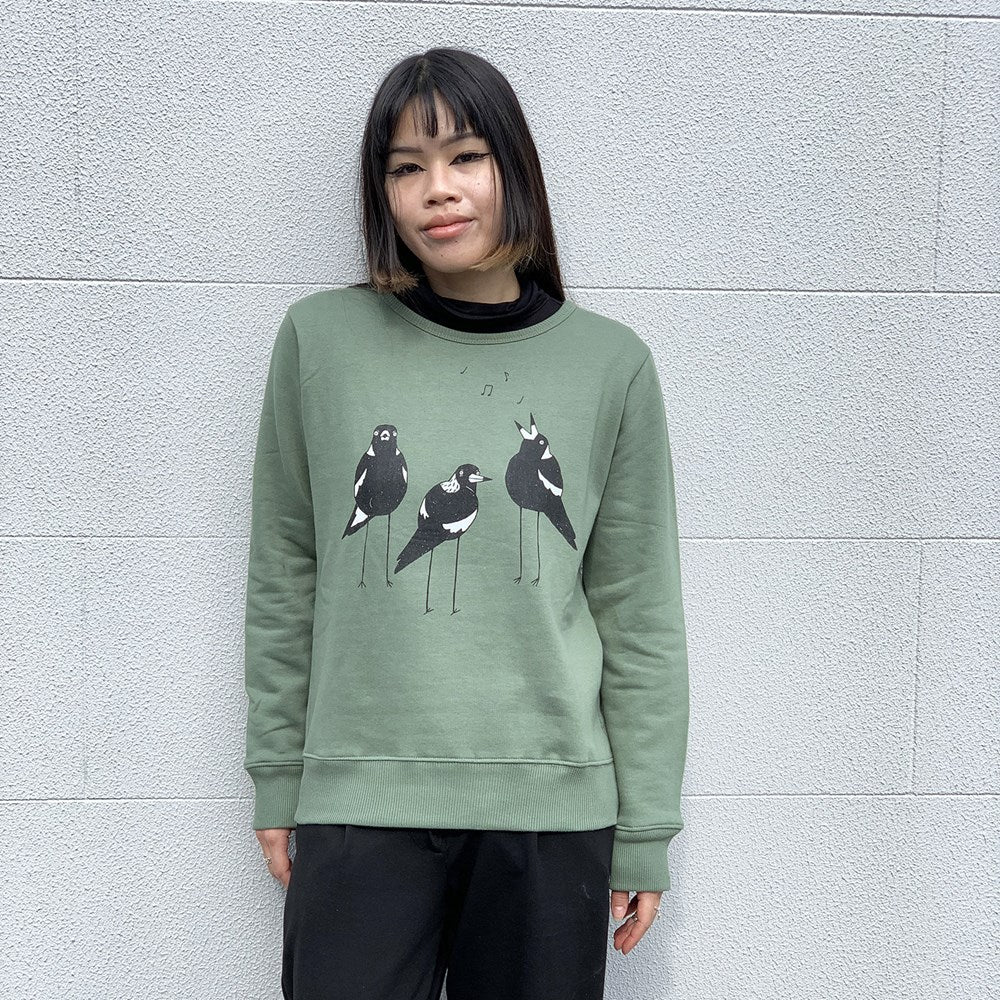 Singing Magpies Kashmir Green Womens Jumper