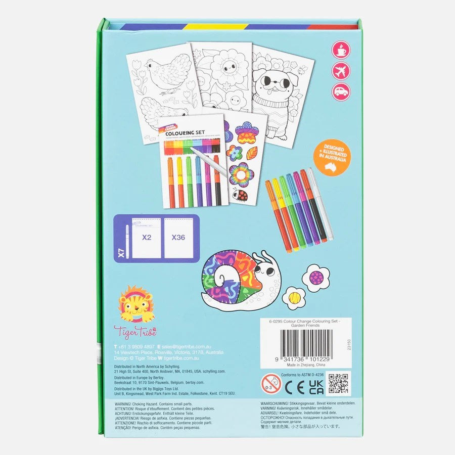Tiger Tribe: Colour Change Colouring Set Garden Friends