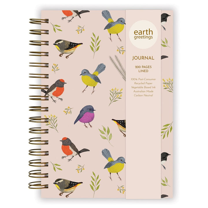 Earth Greetings: A5 Lined Journal Little Birdies